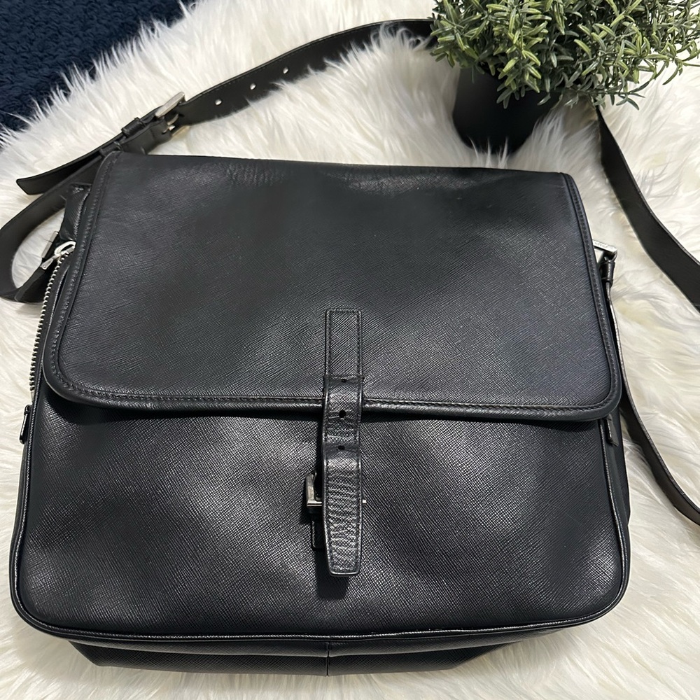 Prada Black Leather Men's Bag